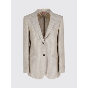 Max Mara Studio Women Pinstripe Single Breasted Blazer Max Mara Studio